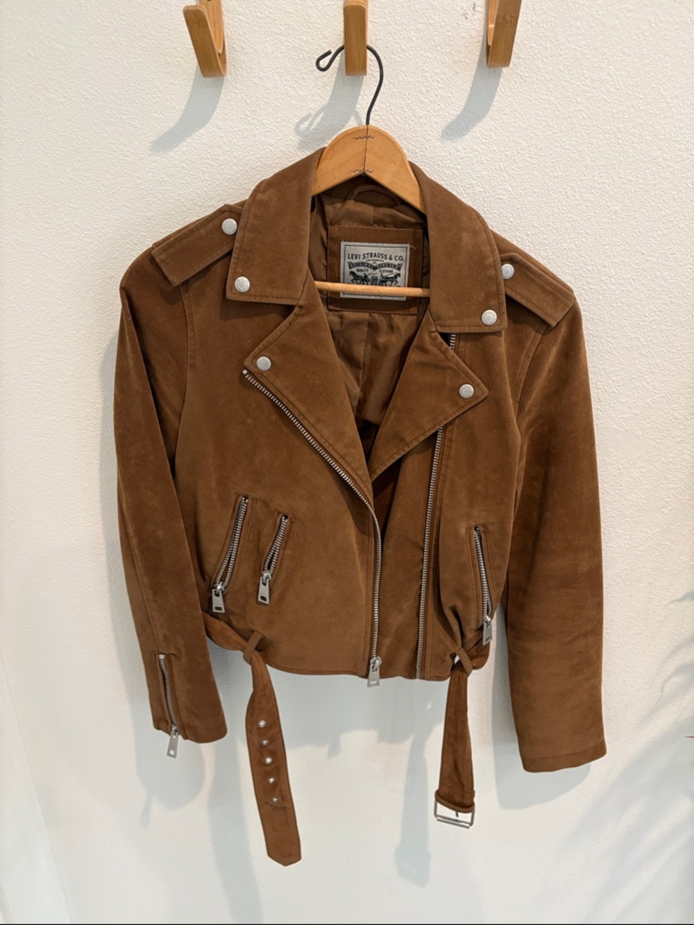 Levi's Chestnut Faux Suede Moto Jacket - Women's
